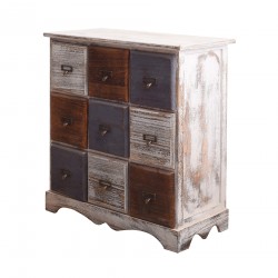 Cassettiera multi cassetti in stile vintage e shabby - Mobili Rebecca