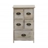 Rebecca Mobili Cajonera Comoda 5 Cajones Madera Blanco Vintage 71x50x31