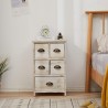 Mobili Rebecca Cupboard Chest of Drawers White Shabby Chic 5 Drawers 66x40x30