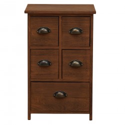 Mobili Rebecca Cupboard Chest of Drawers Brown 5 Drawers Shabby 66x40x30