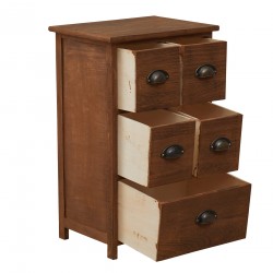 Mobili Rebecca Cupboard Chest of Drawers Brown 5 Drawers Shabby 66x40x30