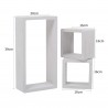 Rebecca Mobili Lot Etagere Biblioteque 2 Carre 1 Rectangle Bois Blanc 39x20x10