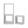 Rebecca Mobili Lot Etagere Biblioteque 2 Carre 1 Rectangle Bois Blanc 39x20x10