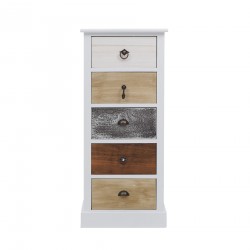 Mobili Rebecca Chest of Drawers Cabinet 5 Drawers Coloured Shabby 84x37x27