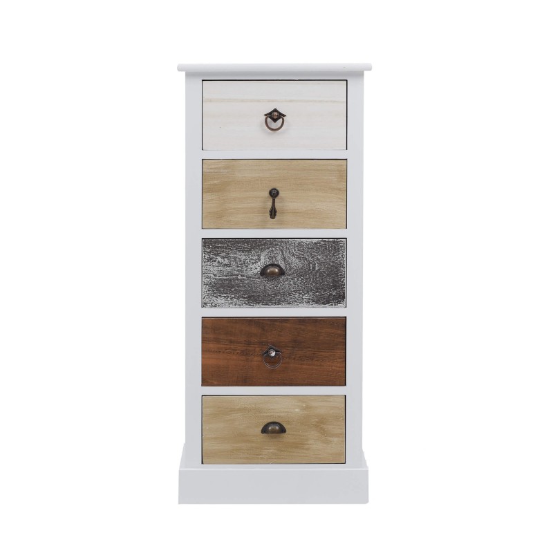 Mobili Rebecca Chest of Drawers Cabinet 5 Drawers Coloured Shabby 84x37x27