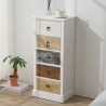 Rebecca Mobili Cajonera 5 Cajones Blanco Multicolor Shabby 84x37x27