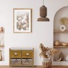 Panca shabby beige con 2 cassetti e 2 cesti in vimini - Mobili Rebecca