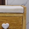 Panca shabby beige con 2 cassetti e 2 cesti in vimini - Mobili Rebecca