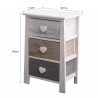 Shabby chic bedside table with 3 drawers with hearts - Mobili Rebecca