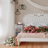 Mesilla de noche shabby chic con 3 cajones con corazones - Mobili Rebecca