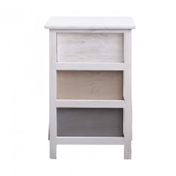 Shabby chic bedside table with 3 drawers with hearts - Mobili Rebecca