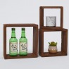 Mobili Rebecca Set of 3 pieces shelves Natural Wood brown Cube Design 26x26x9