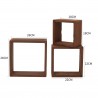 Set 3 di mensole quadrate design in legno marrone - Mobili Rebecca