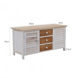 Mueble auxiliar estilo country con 2 puertas y 3 cajones - Mobili Rebecca