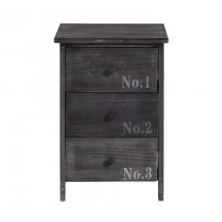 Mobili Rebecca Bedside table Chest of drawers 3 Drawers Wood Grey 54x35x27