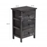 Mobili Rebecca Bedside table Chest of drawers 3 Drawers Wood Grey 54x35x27