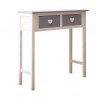 Mobili Rebecca Consolle Desk White Grey 2 Drawers Handles Heart 80x80x30