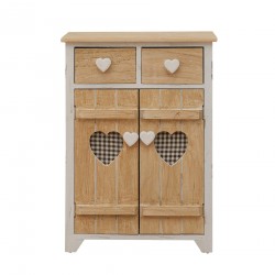 Romantic shabby cabinet with 2 doors and 2 drawers - Mobili Rebecca