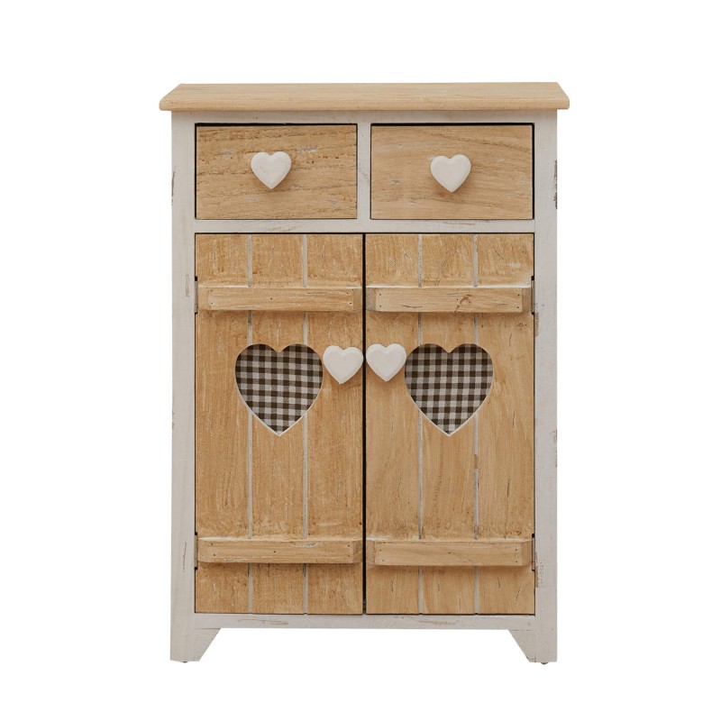 Armoire shabby romantique avec 2 portes et 2 tiroirs - Mobili Rebecca