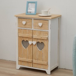 Armoire shabby romantique avec 2 portes et 2 tiroirs - Mobili Rebecca