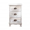 Comodino bianco shabby decapato con tre cassetti - Mobili Rebecca