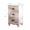 Shabby white pickled bedside table with 3 drawers - Mobili Rebecca