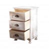 Shabby white pickled bedside table with 3 drawers - Mobili Rebecca