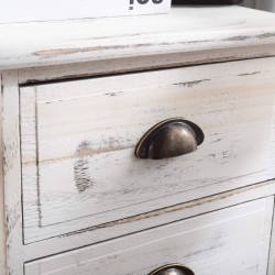 Shabby white pickled bedside table with 3 drawers - Mobili Rebecca