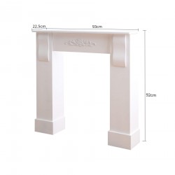 Cornice camino bianco con intarsio in stile classico - Mobili Rebecca