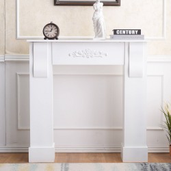 Mobili Rebecca Mantelpiece Fire Surround White Country Fireplace MDF 92x93x22,5