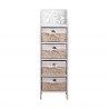 Mobili Rebecca Chest of Drawers White Shabby Chic 4 Wicker Baskets 98x29x22