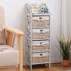 Cassettiera shabby con 4 cassetti con motivo floreale - Mobili Rebecca