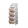 Mobili Rebecca Chest of Drawers White Shabby Chic 4 Wicker Baskets 98x29x22