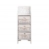 Mobili Rebecca Cabinet Chest of drawers 3 Wicker Baskets White Wood 78x29x22