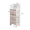 Mobili Rebecca Cabinet Chest of drawers 3 Wicker Baskets White Wood 78x29x22