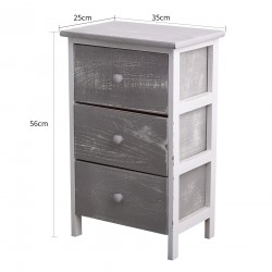 Mobili Rebecca Cabinet Wooden Bedside tables Grey White Shabby 54x35x30