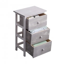 Mobili Rebecca Cabinet Wooden Bedside tables Grey White Shabby 54x35x30