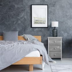 Mobili Rebecca Cabinet Wooden Bedside tables Grey White Shabby 54x35x30