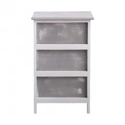 Mobiletto grigio e bianco shabby chic con 3 cassetti - Mobili Rebecca