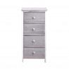 Mobili Rebecca Chest of Drawers Bedside Table Gray 4 Drawers Shabby 71x35x25