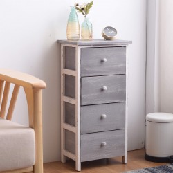 Mobili Rebecca Chest of Drawers Bedside Table Gray 4 Drawers Shabby 71x35x25