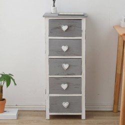 Shabby graue Kommode 5 romantische Schubladen - Mobili Rebecca