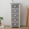 Shabby gray chest of drawers 5 drawers romantic style - Mobili Rebecca