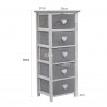 Shabby gray chest of drawers 5 drawers romantic style - Mobili Rebecca