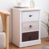 Comodino in stile vintage bianco in legno naturale - Mobili Rebecca