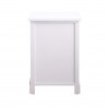 Rebecca Mobili Table de Chevet 3 tiroirs Bois Blanc Marron Beige 53,5x37x27