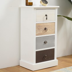 Mobili Rebecca Chest of Drawers White 4 Drawers Coloured Shabby 69x37x27