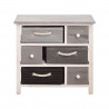 Modern white and gray cabinet with 6 baskets - Mobili Rebecca