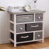 Modern white and gray cabinet with 6 baskets - Mobili Rebecca