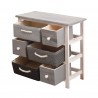 Modern white and gray cabinet with 6 baskets - Mobili Rebecca